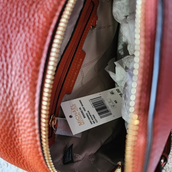 New Michael Kors brooklyn backpack pumpkin spice deep orange handbag tags - Picture 5 of 5